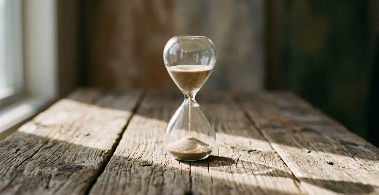 Représentation visuelle du temps et de l'attente avec éléments naturels