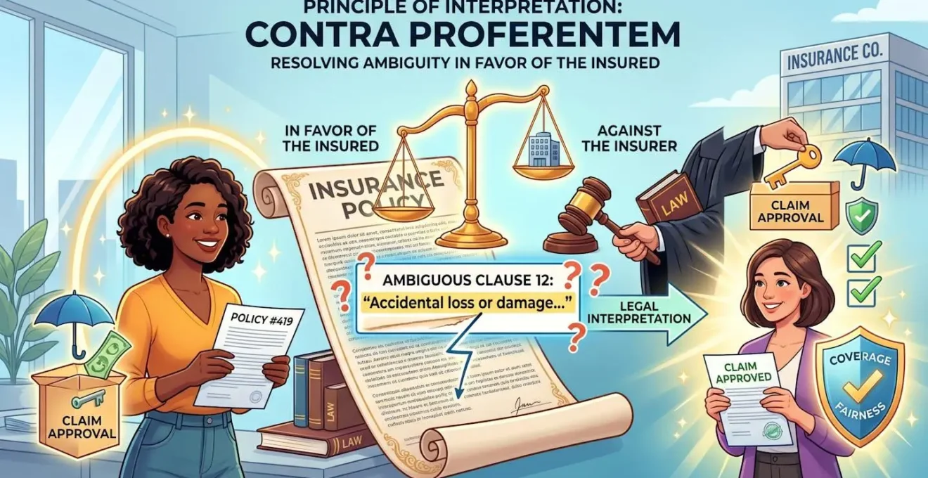 Représentation visuelle du principe d'interprétation des clauses d'assurance en faveur de l'assuré