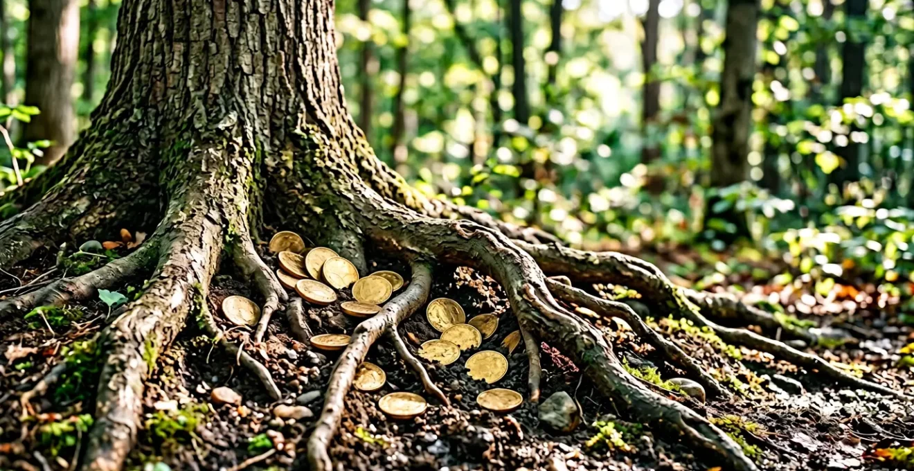 Composition symbolisant la croissance sécurisée d'un capital d'assurance vie