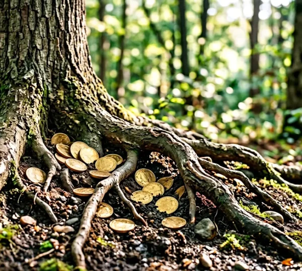 Composition symbolisant la croissance sécurisée d'un capital d'assurance vie