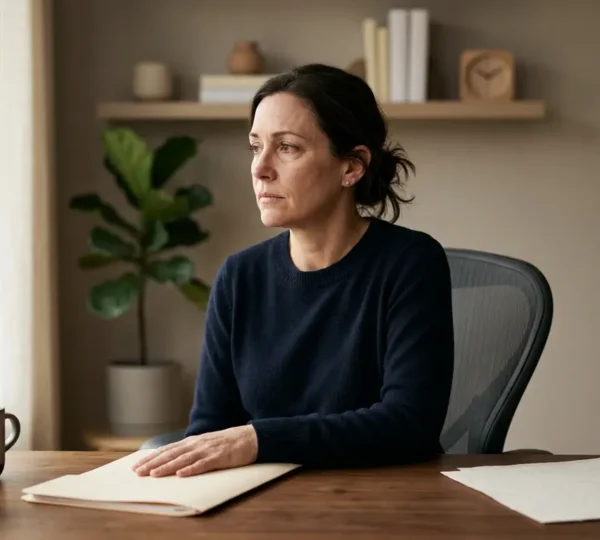 Personne déterminée face à un défi administratif complexe, symbolisant la résistance face aux obstacles bureaucratiques
