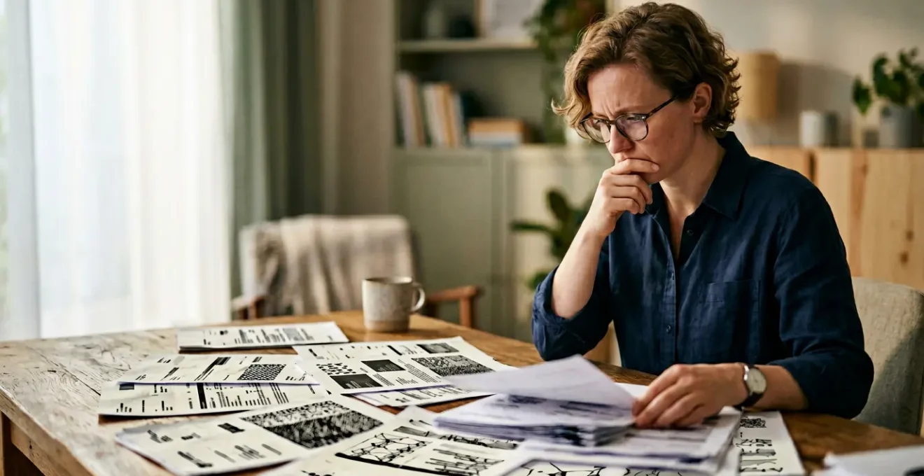 Conducteur préoccupé consultant des documents administratifs après plusieurs sinistres automobiles