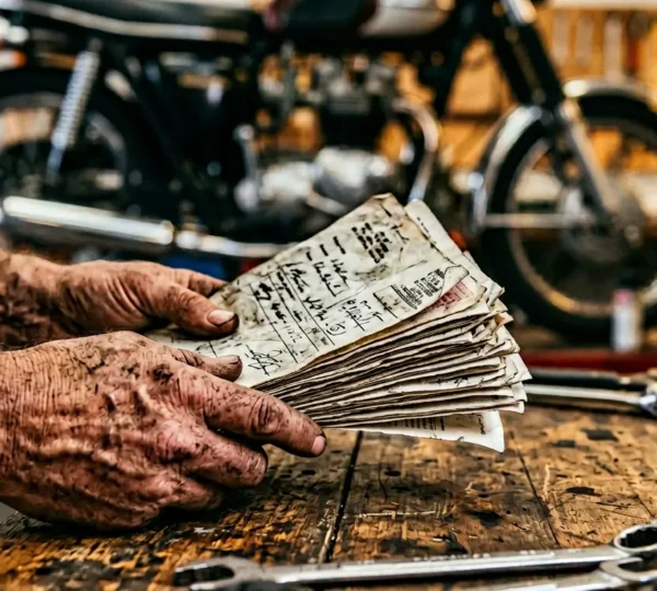 Négociation d'indemnisation pour moto customisée après vol avec documents d'expertise